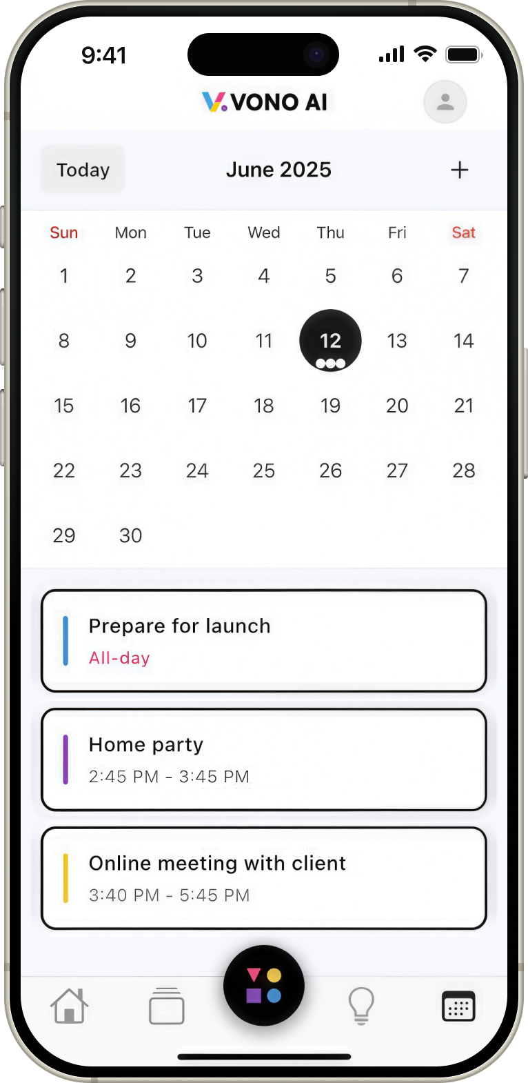 iPhone showing Vono app